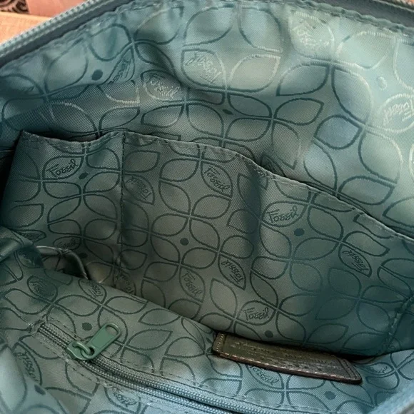 Fossil Green Crossbody Bag with Silver Accents - Picture 7 of 9